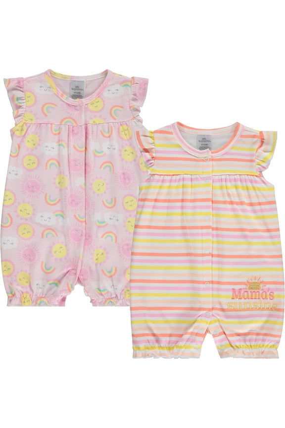 2-Pack Baby Girl Rompers – Soft Cotton, Everyday Comfort