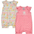 thumbnail image 1 of Cudlie 2-Pack Baby Girl Rompers – Soft Cotton, Everyday Comfort, 1 of 8
