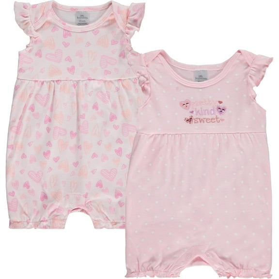 Cudlie 2-Pack Baby Girl Rompers – Soft Cotton, Everyday Comfort