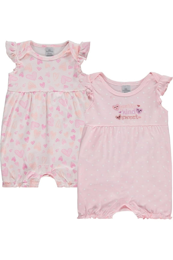 2-Pack Baby Girl Rompers – Soft Cotton, Everyday Comfort