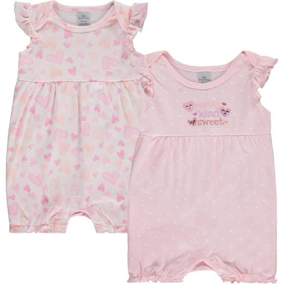 Cudlie 2-Pack Baby Girl Rompers – Soft Cotton, Everyday Comfort