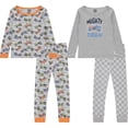 thumbnail image 1 of Cudlie Boys’ 4-Piece Pajama Set, Cotton Blend Sleepwear, 2 Tops & 2 Bottoms – Sizes 12M–5T, 1 of 7