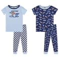 thumbnail image 1 of Cudlie Boys 4-Piece Pajama Set, Short Sleeve Tops and Long Pants PJs, 1 of 7