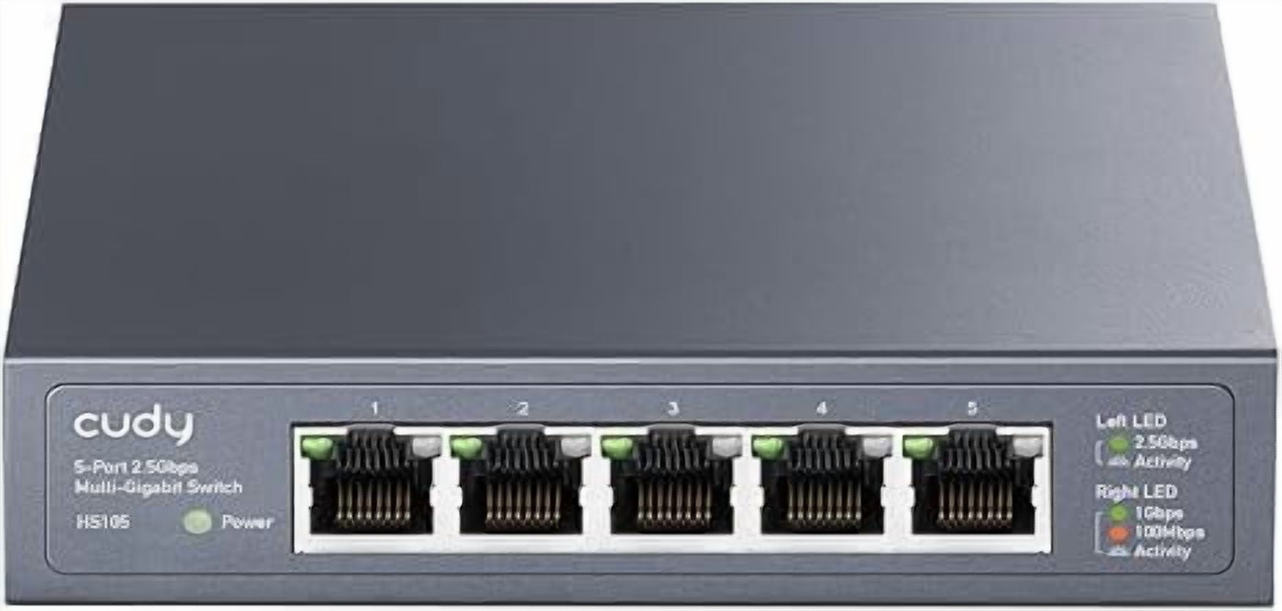 Cudy 5-Port Multi-Gigabit Ethernet Switch, Full 2.5Gbps Ports, Loop Detection, 802.3az Energy Saving, Desktop or Wall Mount, Fanless Design, HS105