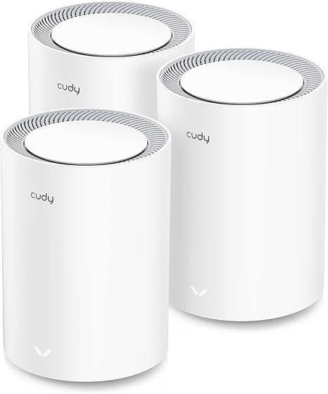 Cudy AX3000 Wi-Fi 6 2.5G Mesh System, Covers up to 7000 Sq.Ft., Replaces Wireless Router and Extender, Supports Ethernet Backhaul, Ideal for 2.5G Network, M3000 3-Pack