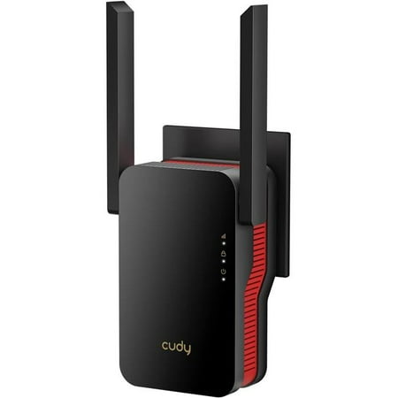 Cudy - AX3000 Dual Band Wi-Fi 6 Extender & Repeater, 3000 Sft., 70 Devices, 802.11ax, 160MHz, MU-MIMO, OFDMA, WPA3, Black