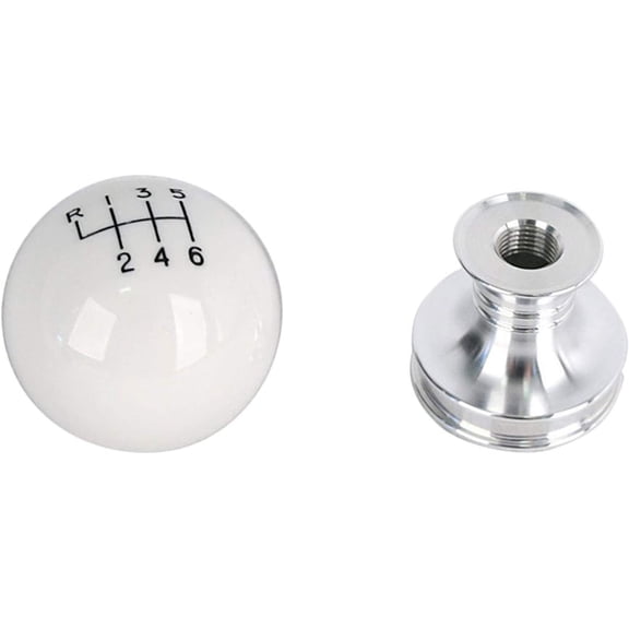 Steeda 555-1251 White Cue Ball Shifter Knob for Ford Mustang V8/V6 M/T