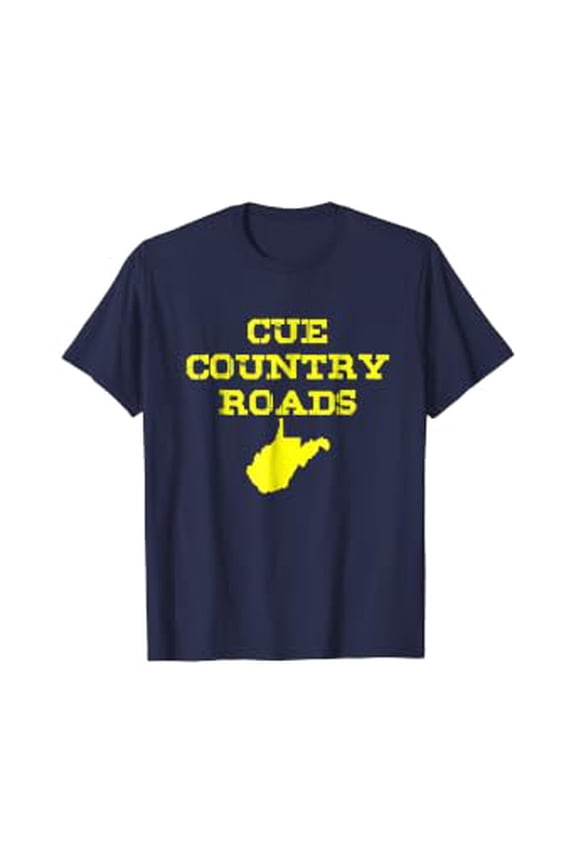 Cue Country Roads T-Shirt Blue And Gold