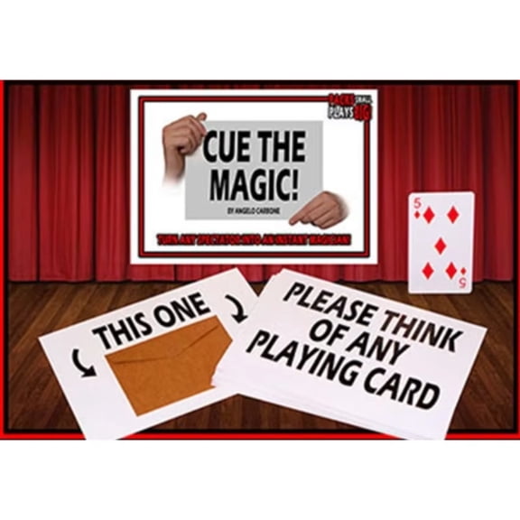 Cue The Magic By Angelo Carbone Gimmicks Stage Interactive Comedy Card Routine Trick Prop Set Magic Tricks Close Up Magia Kit