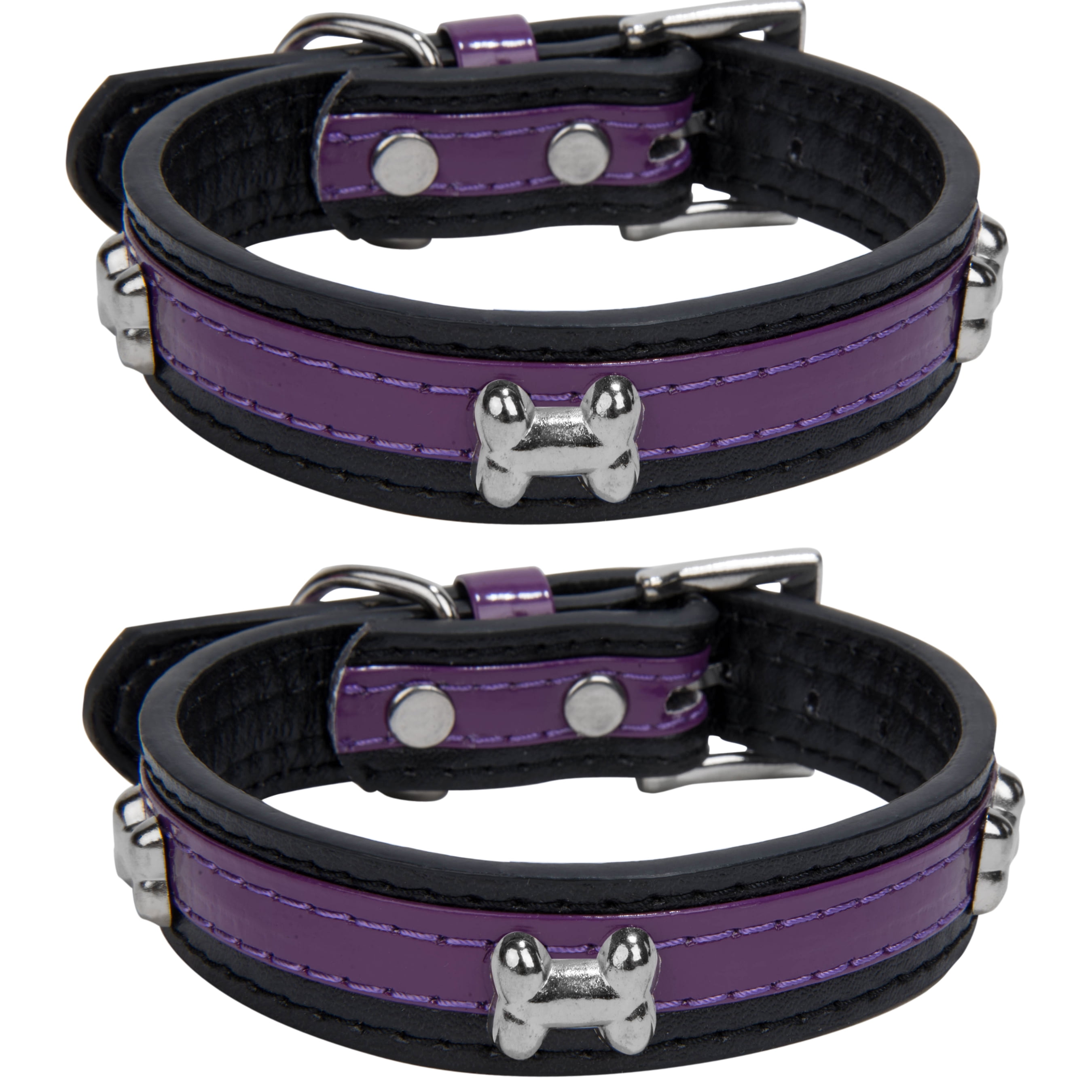 CueCue Pet Bone Fashion Dog Collar Purple M 2 Pack Walmart