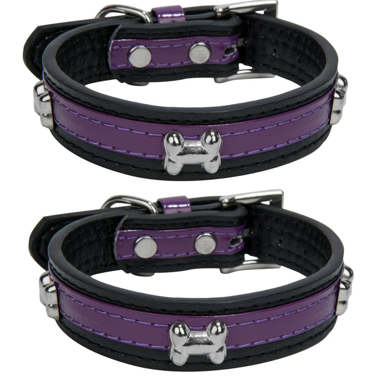 CueCue Pet Bone Fashion Dog Collar, Purple, M (2 Pack) - Walmart.com