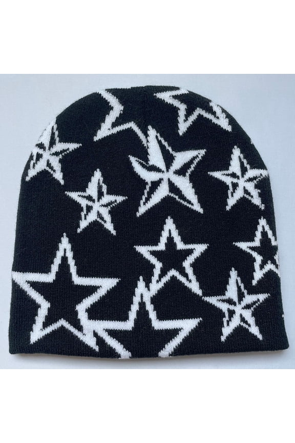 Berets for Five Pointed Knitted Hat Men's and Women's Hat European and American Popular Hat Hip Hop Hat Outdoor Sports Street Black Berets