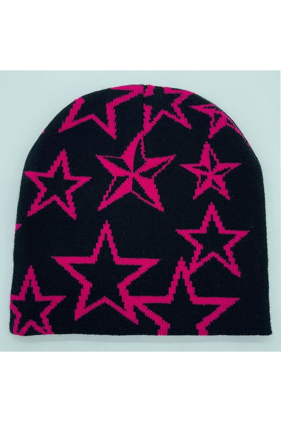 Berets for Five Pointed Knitted Hat Men's and Women's Hat European and American Popular Hat Hip Hop Hat Outdoor Sports Street Pink Berets