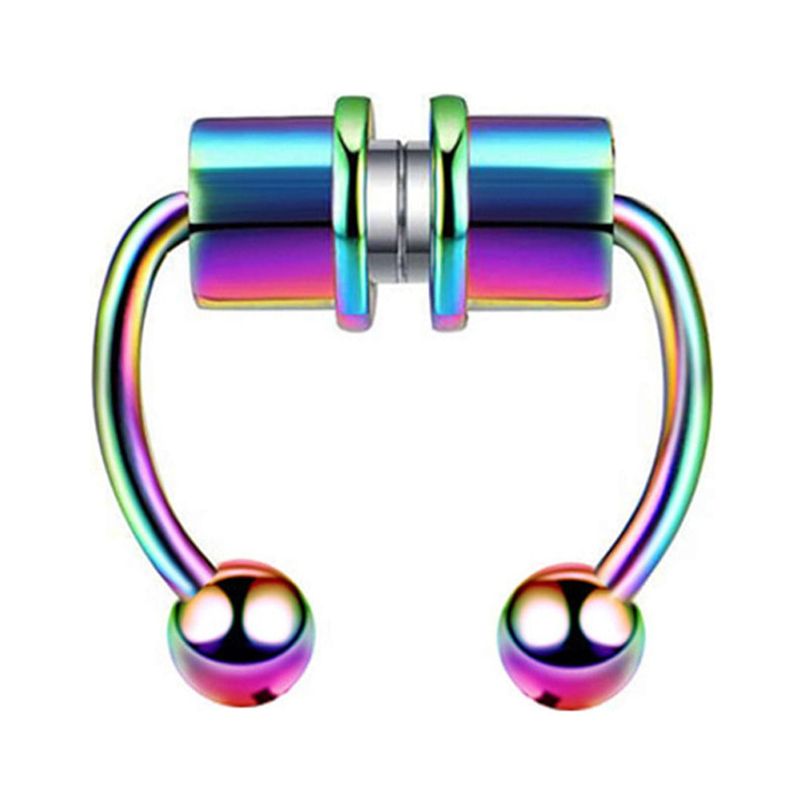 Cuekondy Fake Nose Ring Hoop Septum Nose Ring Stainless Steel