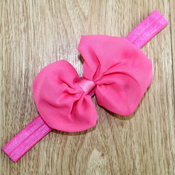 Cuekondy Heardband for Flower Bow Headbands Baby Girls Headbands Chiffon Bow Soft Hair Headwear Hair Accessory for Baby Girls Newborns Infants Toddler and Kids Pink Heardband