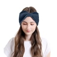 thumbnail image 1 of Cuekondy Heardband for Woman Adult Crochet Solid Headband Warm Bulky Crocheted Headwrap Headband Blue Heardband, 1 of 3
