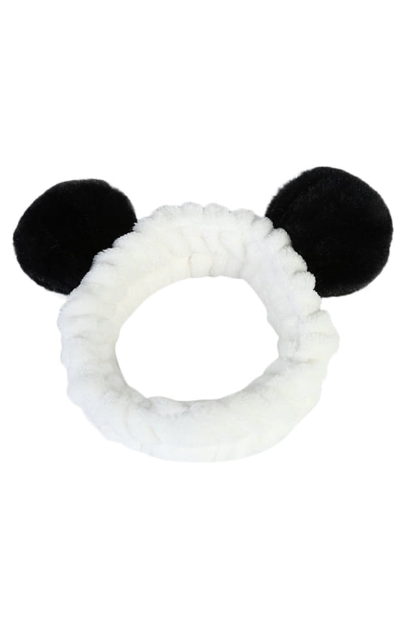 Heardband for Women Ladies Fluffy Elastic Hairband Band Panda Ear Cute Head Lovely Hair Band Black Heardband