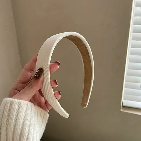 Cuekondy Heardband for Women's Solid Color Wide Edge Versatile Hair Accessory Beige Heardband