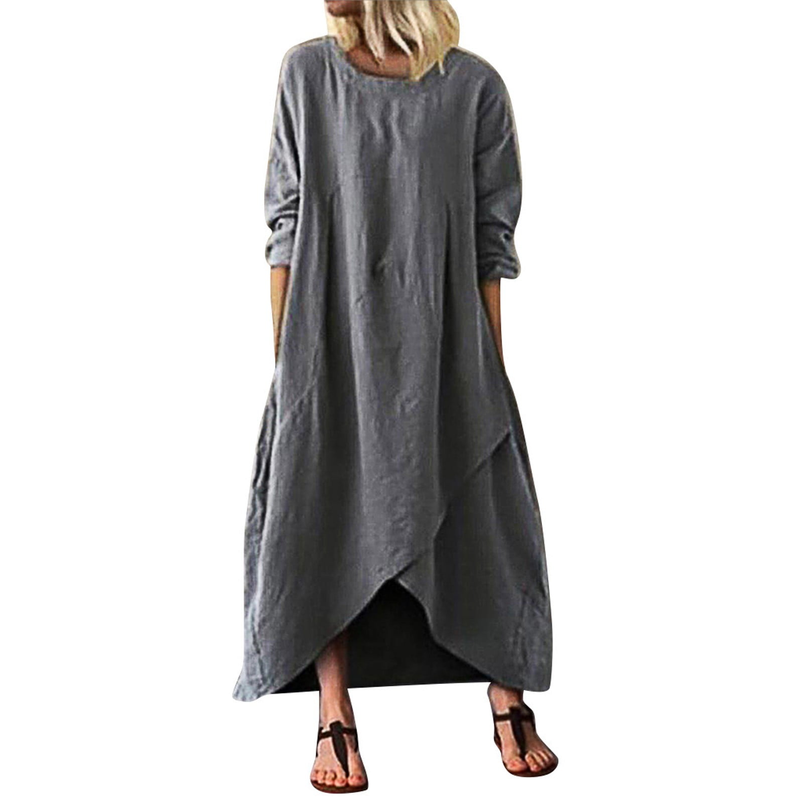 Cuekondy Plus Size Dresses for Women 2024 Winter Fall Long Sleeve O ...
