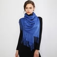 thumbnail image 1 of Cuekondy Scarf for Women Pashmina Scarf Soft Solid Plain Shawl Wrap Fashion Warm Neck with Fringes Blue Scarf, 1 of 4