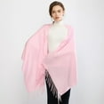 thumbnail image 1 of Cuekondy Scarf for Women Pashmina Scarf Soft Solid Plain Shawl Wrap Fashion Warm Neck with Fringes Pink Scarf, 1 of 4