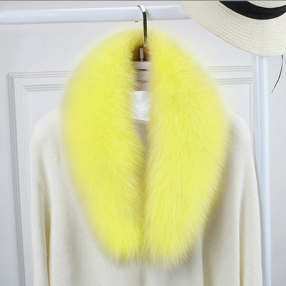 Cuekondy Scarf for Women's Plush Collar Scarf Wrap Cold Winter Warmer Women's Neck Warmer Scarf Wrap Yellow Scarf