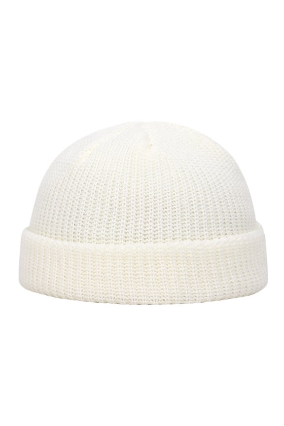 White Baseball Caps Fashion Unisex Keep Warm Winter Casual Knitted Hat Wool Hemming Hat Ski Hat Gifts