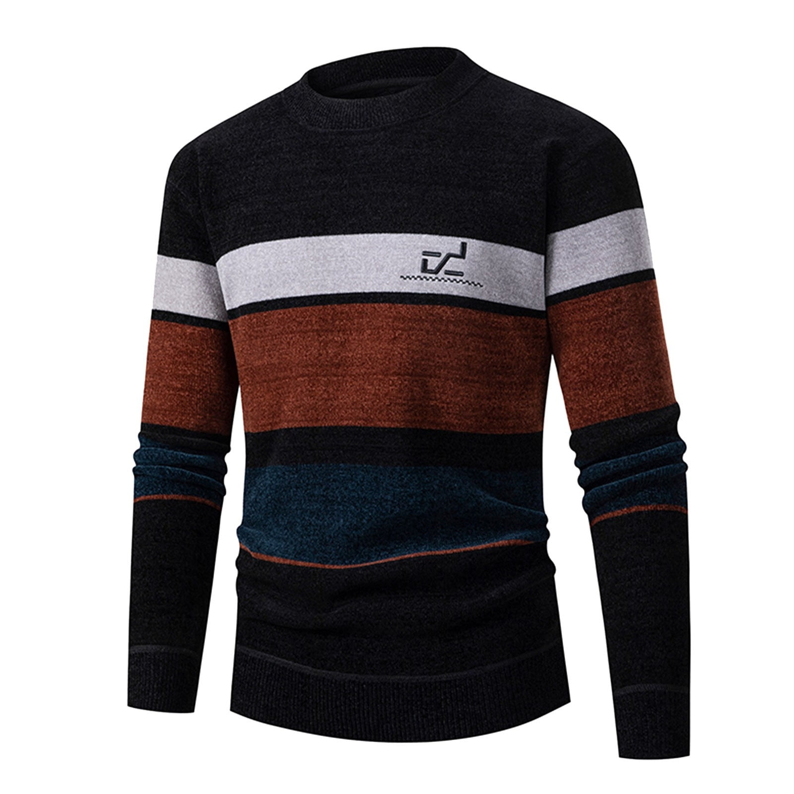 Cuello De tortuga Para Hombre Hombre Sweaters Orange Fashion Knitted Autumn Winter Round Neck Fashionable Pullover Plus Size Contrasting Colors Sweater M Walmart
