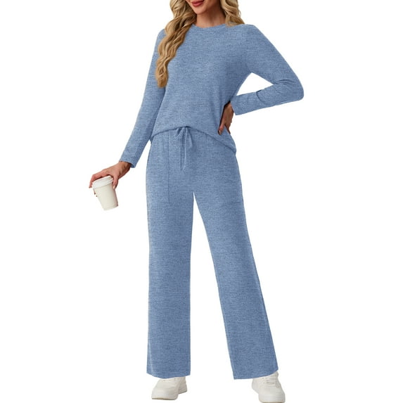 Cueply 2 Piece Sets for Women Outfits Casual Long Sleeve Lounge Matching Sets Clothing with Pockets