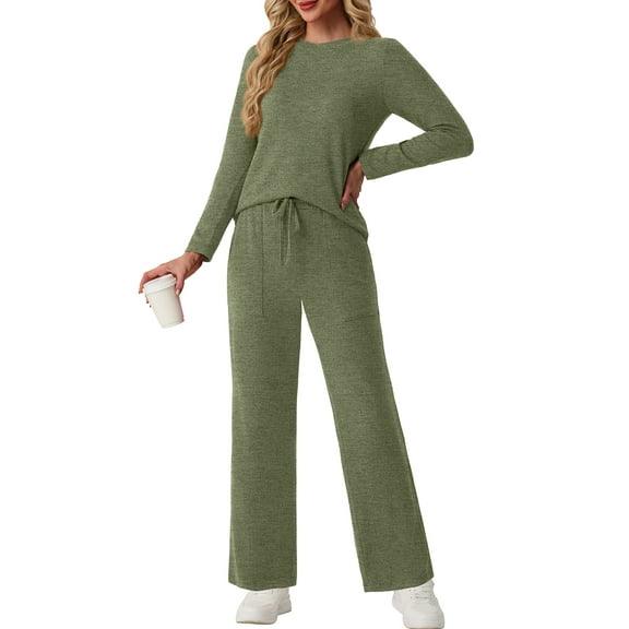Cueply 2 Piece Sets for Women Outfits Casual Long Sleeve Lounge Matching Sets Clothing with Pockets