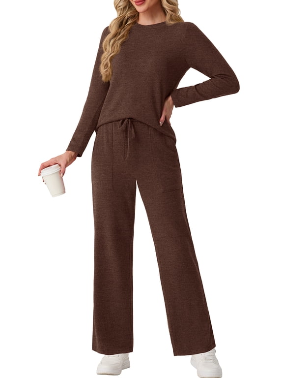 2 Piece Sets for Women Outfits Casual Long Sleeve Lounge Matching Sets Clothing with Pockets