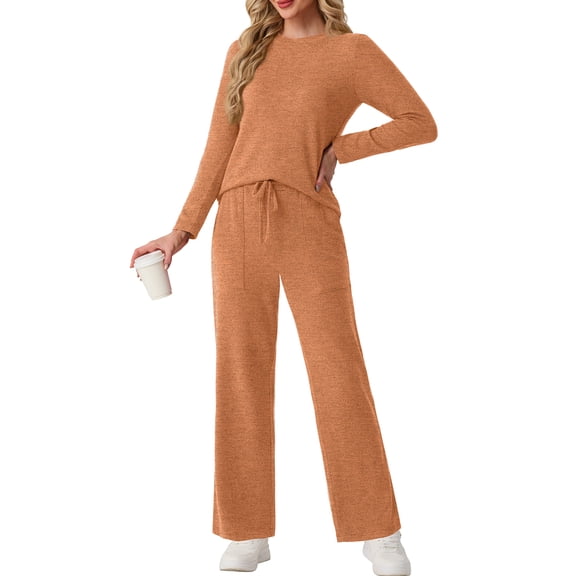 Cueply 2 Piece Sets for Women Outfits Casual Long Sleeve Lounge Matching Sets Clothing with Pockets