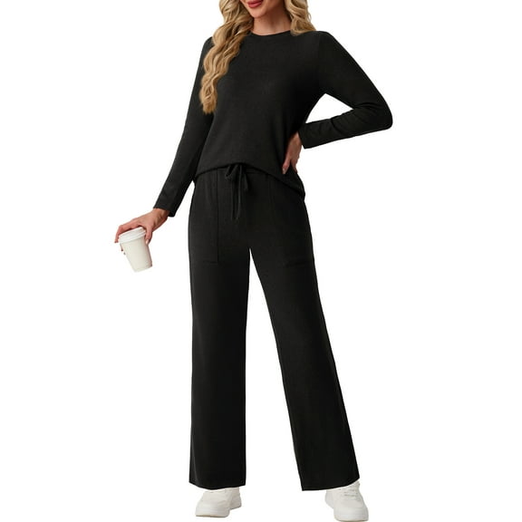 Cueply 2 Piece Sets for Women Outfits Casual Long Sleeve Lounge Matching Sets Clothing with Pockets