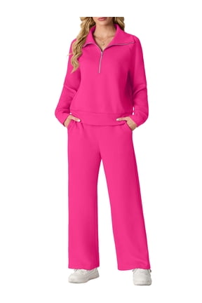 2 Piece Sets for Women Outfits Sweatsuits Long Sleeve Sweatshirts Sweatpant Lounge Set with Pockets