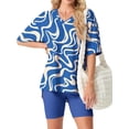 thumbnail image 1 of Cueply 2 Piece Sets for Women Summer Outfits Lounge Set Casual Matching Clothing Oversized T-Shirt Biker Shorts, 1 of 8