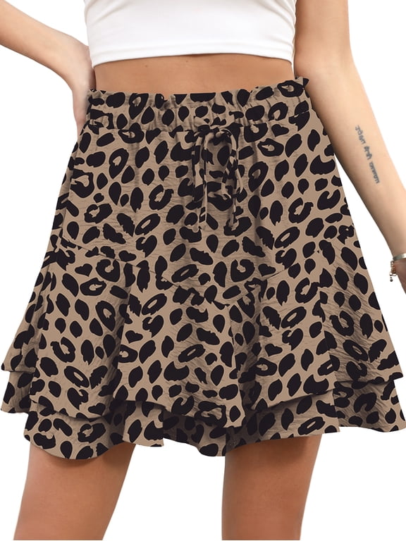 Flowy Shorts for Women Mini Tennis Skirt Ruffle Tiered Skorts Running Workout Sports Shorts