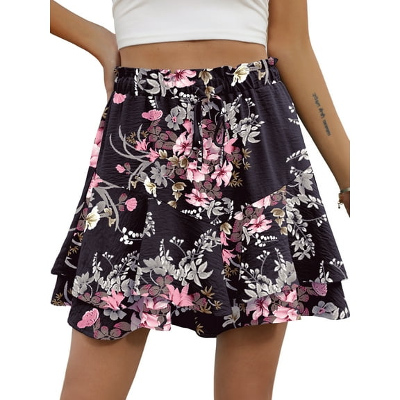 Cueply Flowy Shorts for Women Mini Tennis Skirt Ruffle Tiered Skorts Running Workout Sports Shorts