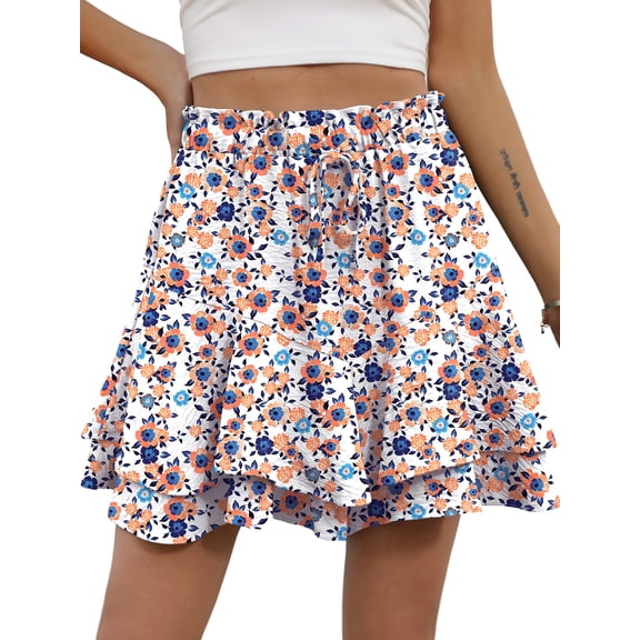 Cueply Flowy Shorts for Women Mini Tennis Skirt Ruffle Tiered Skorts Running Workout Sports Shorts
