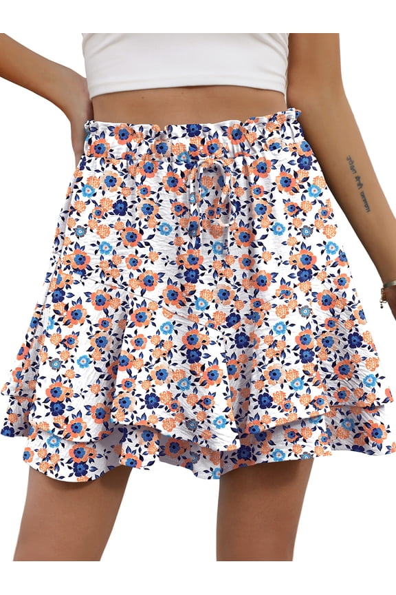 Flowy Shorts for Women Mini Tennis Skirt Ruffle Tiered Skorts Running Workout Sports Shorts
