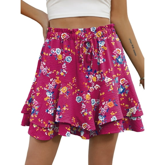 Cueply Flowy Shorts for Women Mini Tennis Skirt Ruffle Tiered Skorts Running Workout Sports Shorts