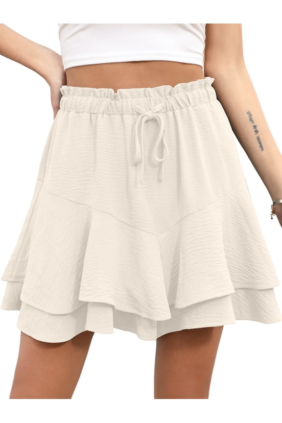 Flowy Shorts for Women Mini Tennis Skirt Ruffle Tiered Skorts Running Workout Sports Shorts