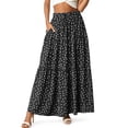 thumbnail image 1 of Cueply Long Skirts for Women Pleated Elastic High Waist drawstring Tiered Maxi Skirt with Pockets, 1 of 7