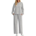 thumbnail image 1 of Cueply Lounge Sets for Women 2 Piece Outfits Sweatsuits Set Long Sleeve Wide Leg Pants with Pockets, 1 of 8