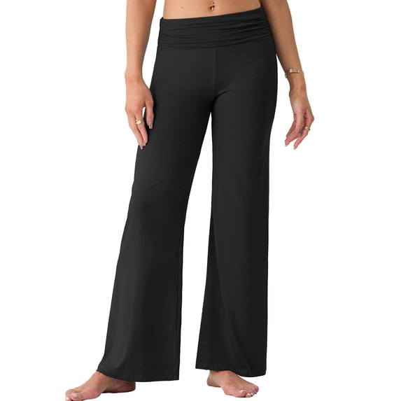 Cueply Yoga Pants Women Foldover Leggings Soft Elastic Waistband Wide Leg Workout Lounge Pants