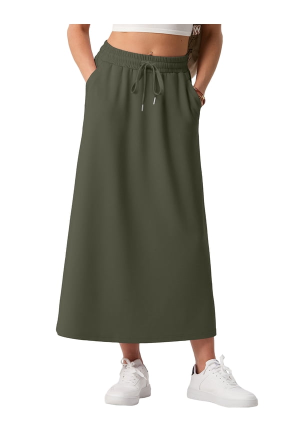 Long Skirts for Women Casual Summer 2026 Spring Flowy A Line Maxi Skirt with Pockets