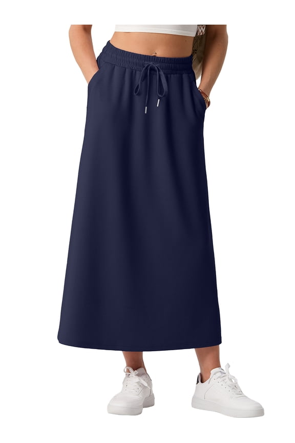 Long Skirts for Women Casual Summer 2026 Spring Flowy A Line Maxi Skirt with Pockets