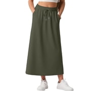 Cueply Long Skirts for Women Casual Summer 2026 Spring Flowy A Line Maxi Skirt with Pockets