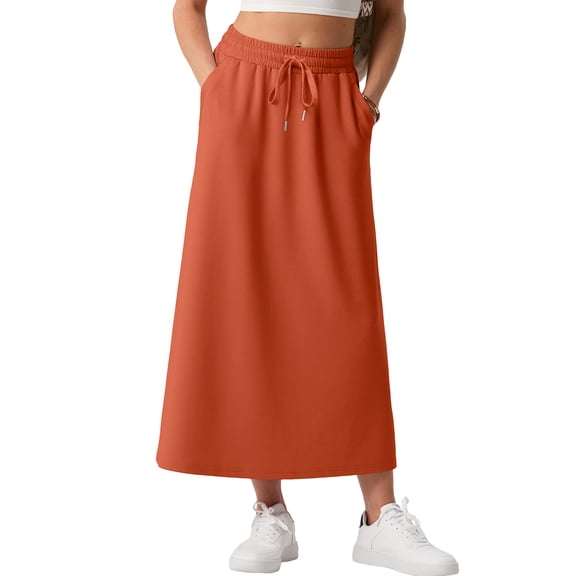Cueply Long Skirts for Women Casual Summer 2026 Spring Flowy A Line Maxi Skirt with Pockets
