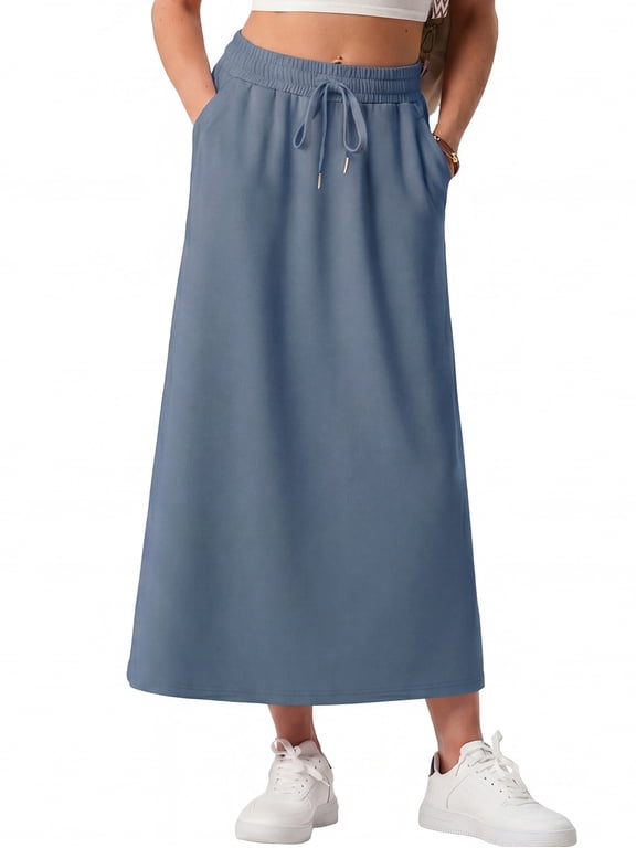 Maxi Skirts for Women Casual Summer 2026 Spring Flowy A Line Long Skirt with Pockets