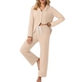 thumbnail image 1 of Cueply Pajamas for Women Set Long Sleeve Knit Button Down Pj Lounge Sets Sleepwear with Drawstring Pockets, 1 of 8